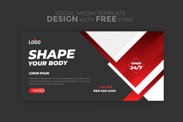 Gym Fitness social media post design template Premium Vector