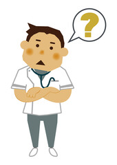 看護師のイラスト。男性のイラスト。医療関係の素材。
男性看護師、求人用。職業のイラストレーション。