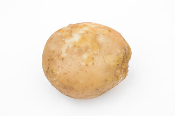 Fresh potatoes on white background.
