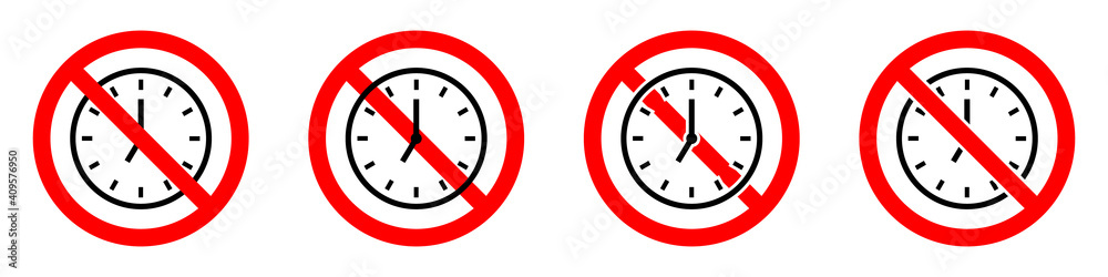 Canvas Prints clock is prohibited. stop clock icon. vector illustration