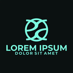 Initial letter ea logo template with geometric japanese kamon line art illustration in flat design monogram symbol