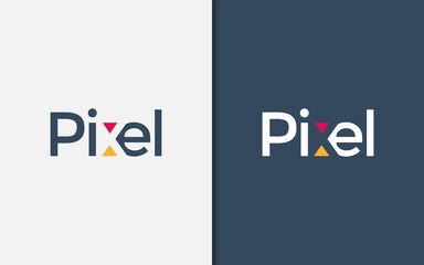 Pixel Letter Logo with Negative Space Concept. Usable For Business, Community, Foundations, Tech, Services Company. Vector Logo Design Illustration.