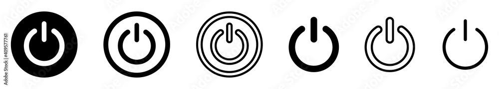 Wall mural on-off icon. set of power buttons. vector illustration.