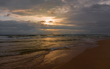 Sunset on the Indian ocean Sri Lanka Hikkaduwa