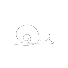 Snail animal line draw, vector illustration