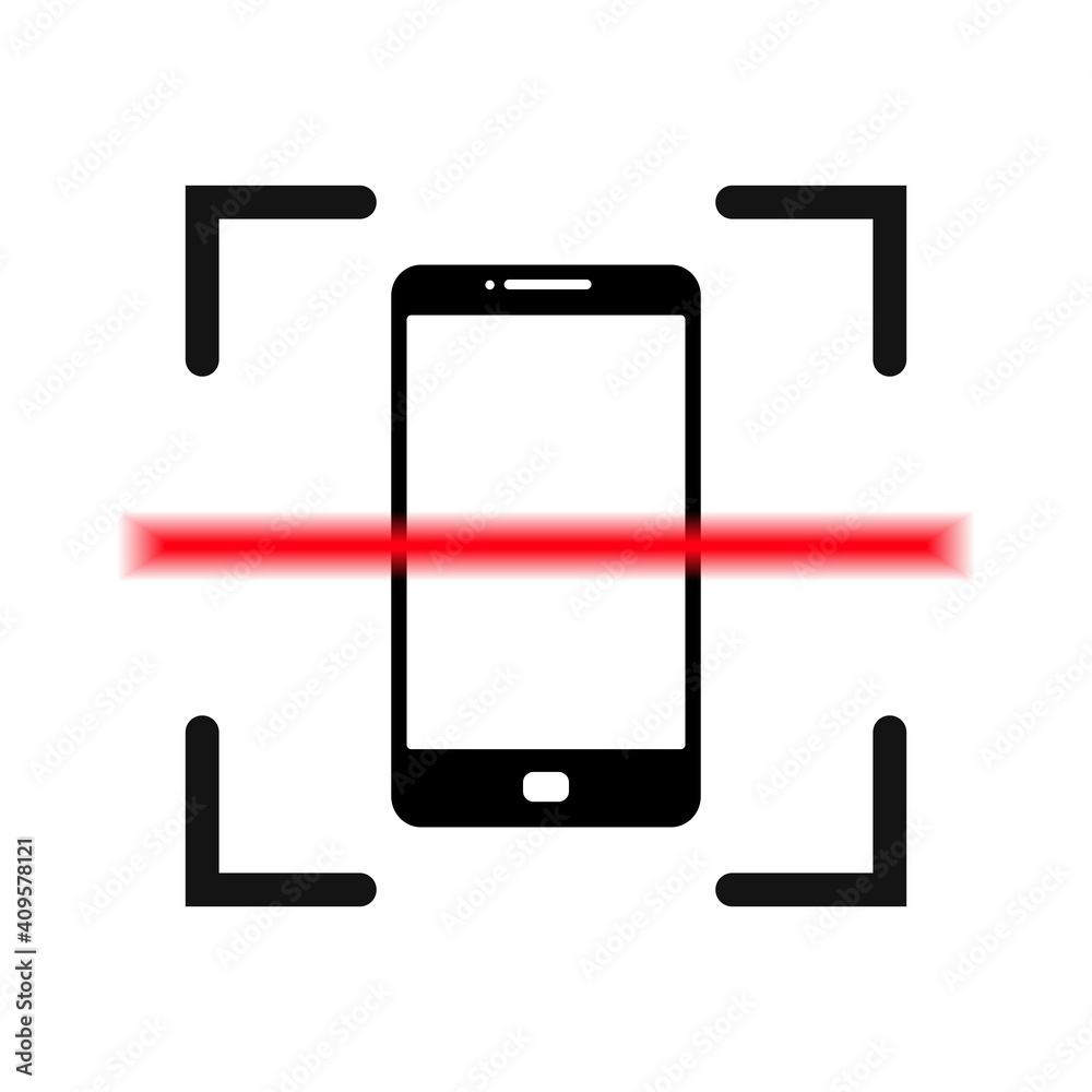 Canvas Prints phone test concept. smartphone scan icon. vector illustration.