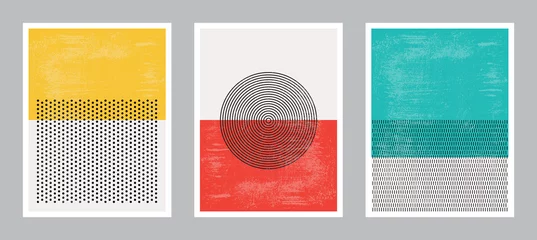 Fotobehang Pop Art Modern Poster Art. Abstract Wall Art. Digital Interior Decoration Art with Grunge texture.  © kanate