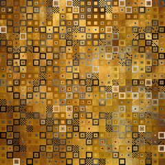pattern from squares on gold background