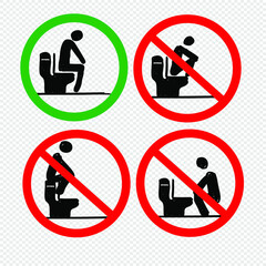 no, and permit toilet signs