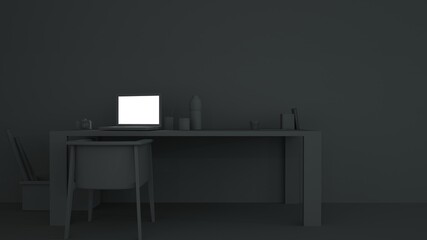 Studio workshop art 3D Rendering - Room color	
