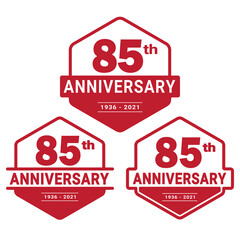 85 years anniversary celebration logotype. 85th anniversary logo collection. Set of anniversary design template. Vector and illustration. 