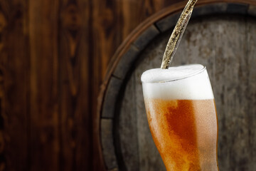 beer pouring into glass