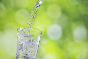 water pouring into glass
