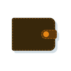 brown wallet flat vector design illustration art