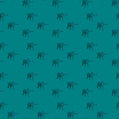 Seamless pattern with abstract elephants in a single color