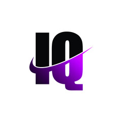 Letter IQ simple logo design vector