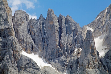 Fototapeta na wymiar Pala group in the Dolomites, a mountain range in northeastern Italy