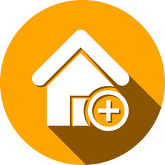Medical Home Icon. Home doctor service, pharmacy, medicine center, clinic, hospital and home doctor care icon.