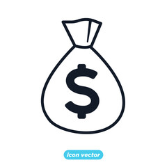 Money bag Vector Icon. Money symbol vector illustration