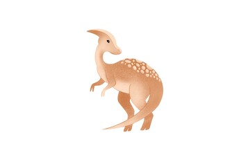 illustration of a dinosaur, parasaurolophus, on a white background 