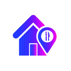 Restaurant Location Icon. Find restaurant, restaurant address icon.