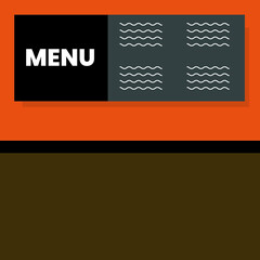 menu in restaurant or coffee shop, flat vector illustration