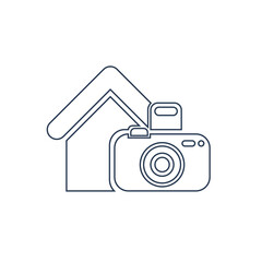 Home photography icon. Photography studio location, home studio icon.