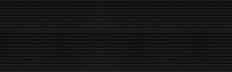 Panorama of Black Corrugated metal background and texture surface or galvanize steel