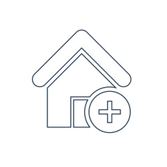 Medical Home Icon. Home doctor service, pharmacy, medicine center, clinic, hospital and home doctor care icon.