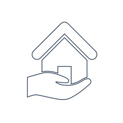 Fototapeta na wymiar Home insurance icon. Home security, home protect, home money icon.
