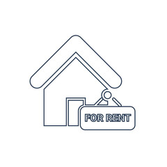 Home rent icon. house, residential home and garage rent icon.
