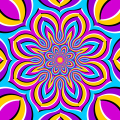 Hypnotic flower. Spin illusion.