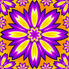 Pink flowers. Motion illusion. Seamless pattern.