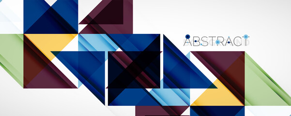Fototapeta premium Geometric abstract background. Techno color triangle shapes. Vector illustration for covers, banners, flyers and posters and other designs