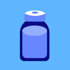 illustration of vaccine or medicine bottle, simple flat vector