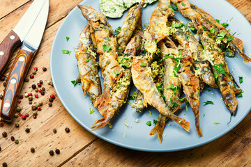 Fried fish plate