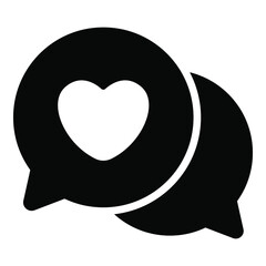Obraz na płótnie Canvas love chat, massage black simple icon decorative element for valentine's day.