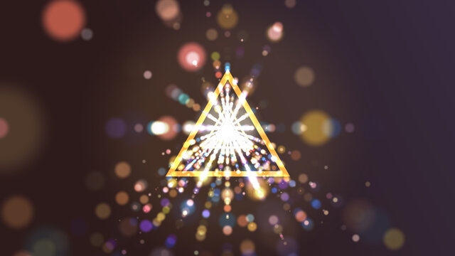 Triangle Tunnel Background With Particles