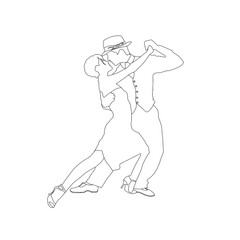 Man and woman dancing a tango vector image