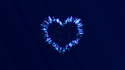 Neon Lights Love Heart And Romantic Abstract Glow Particles
