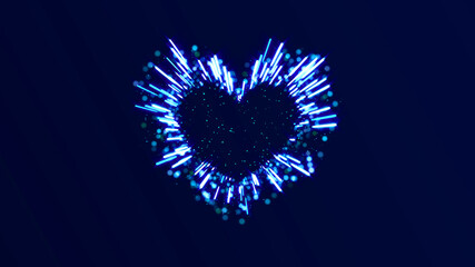 Neon Lights Love Heart And Romantic Abstract Glow Particles
