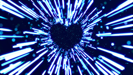 Neon Lights Love Heart And Romantic Abstract Glow Particles
