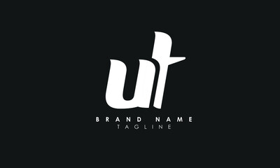 Alphabet letters Initials Monogram logo UT, TU, U and T, Alphabet Letters UT minimalist logo design in a simple yet elegant font, Unique modern creative minimal circular shaped fashion brands