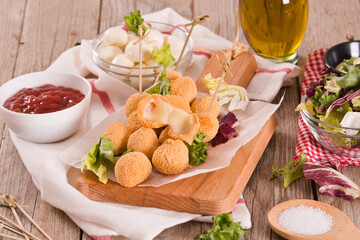 Fried Mozzarella cheese balls.