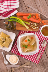 Maultaschen - swabian filled pasta ( ravioli ). 