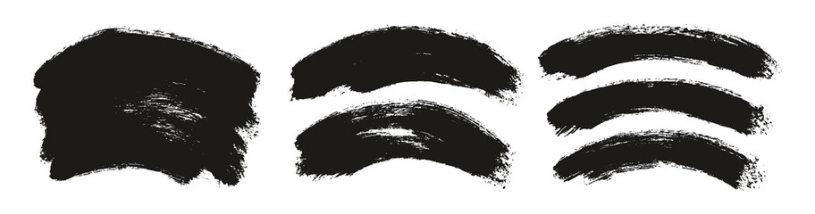 Round Brush Thick Curved Background Artist Brush High Detail Abstract Vector Background Set 