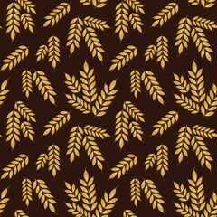 Vector seamless pattern with ears of wheat; for wrapping paper, packaging, fabric, textile. - 409593521