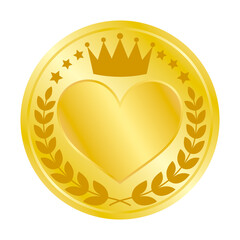 ハートのランキングアイコン　金
