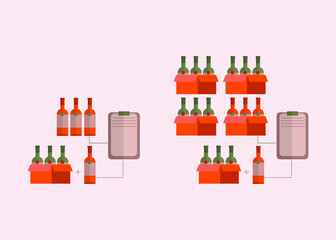 alcohol drinks ordering infographics, for graphic and web design, beverages logistics