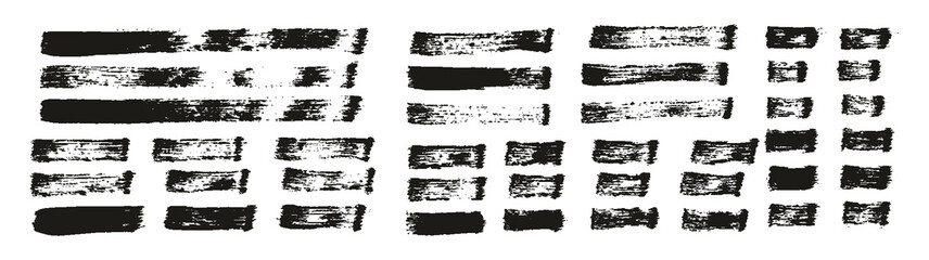 Flat Paint Brush Thin Straight Lines High Detail Abstract Vector Background Set 